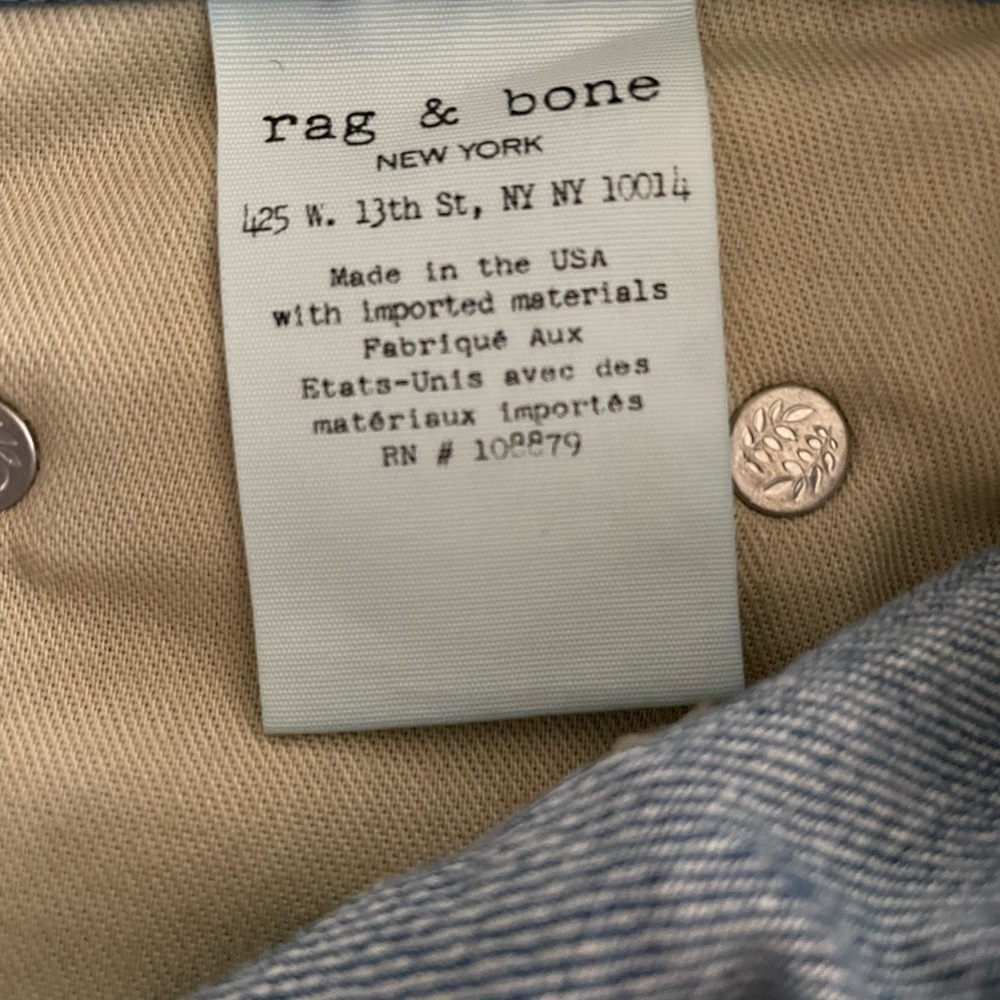 rag & bone Blue Distressed Jean Shorts - Picture 8 of 9